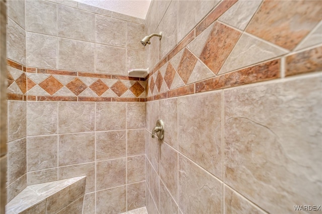 room details with a tile shower