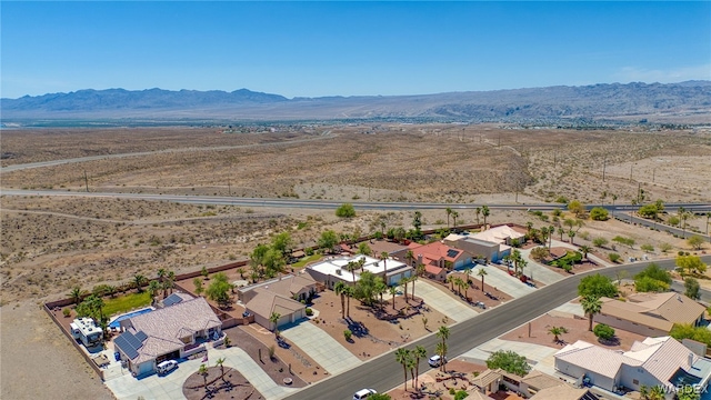 bird's eye view with a residential view, a rural view, a desert view, and a mountain view
