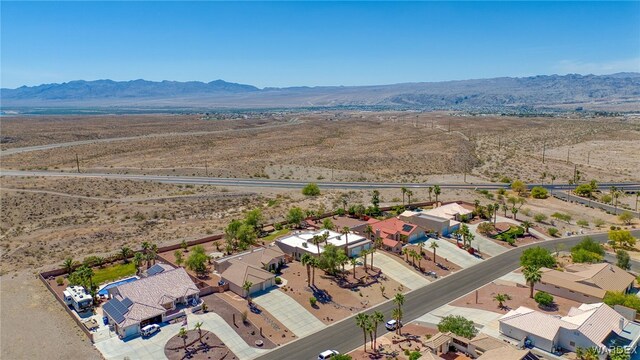 bird's eye view with a residential view, a rural view, a desert view, and a mountain view
