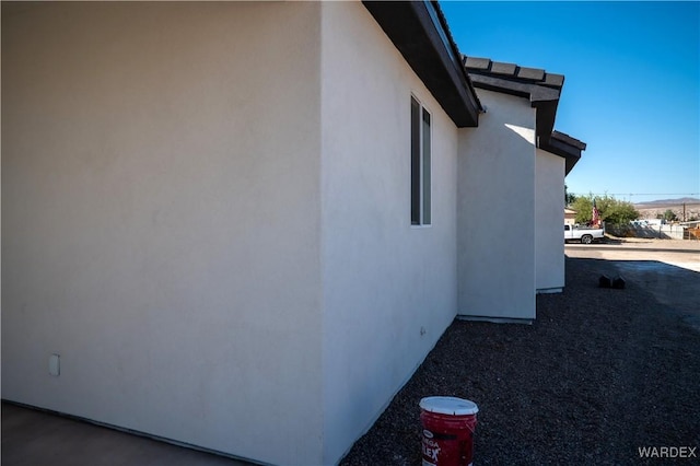 view of home's exterior featuring stucco siding