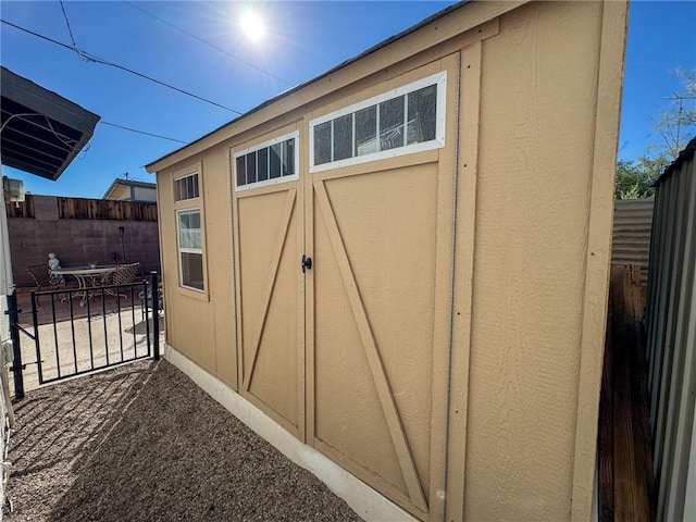 1189 Juanita Ln, Bullhead City, AZ 86442 - view of shed featuring outdoor dining area