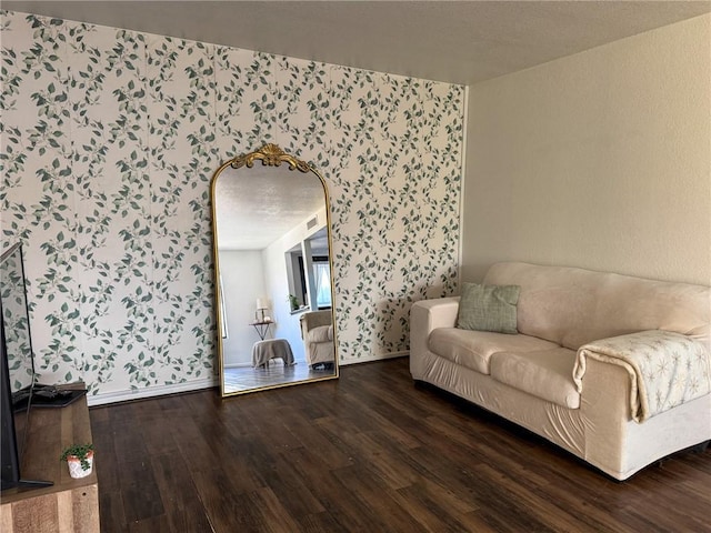 1189 Juanita Ln, Bullhead City, AZ 86442 - living area with wallpapered walls and wood finished floors