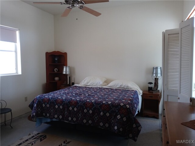 bedroom featuring a ceiling fan