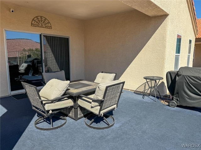 view of patio with area for grilling