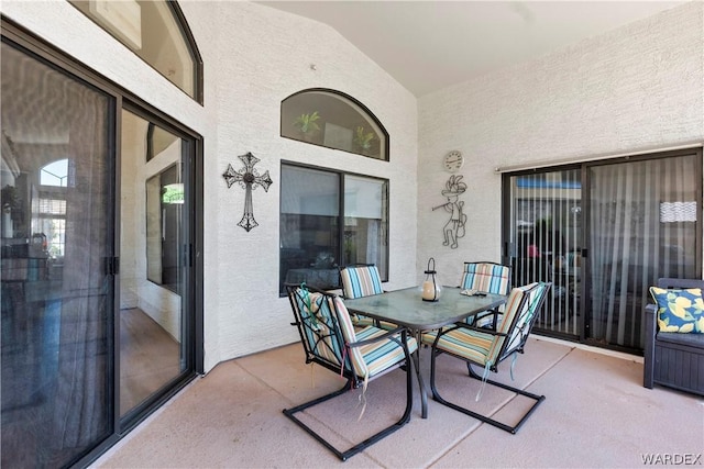 view of patio with outdoor dining space