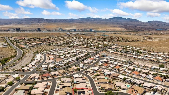 aerial view with a residential view and a mountain view