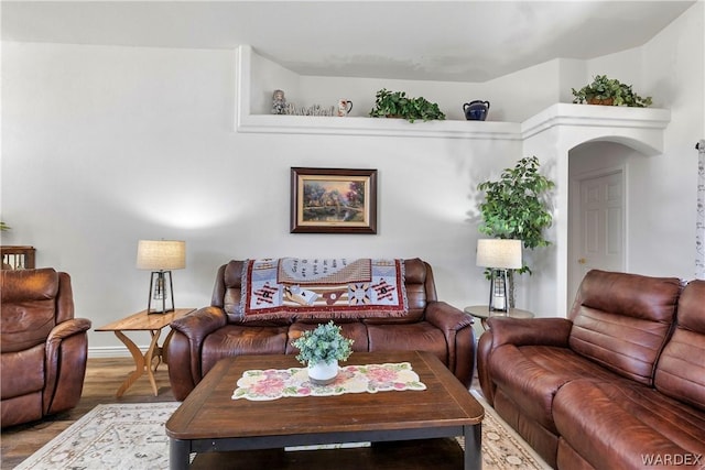 living room featuring wood finished floors