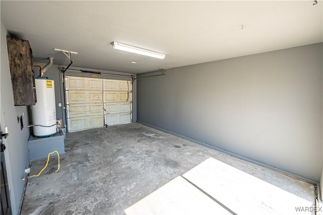 garage featuring water heater