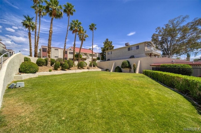 view of yard with fence
