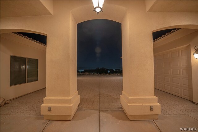 interior space with a garage