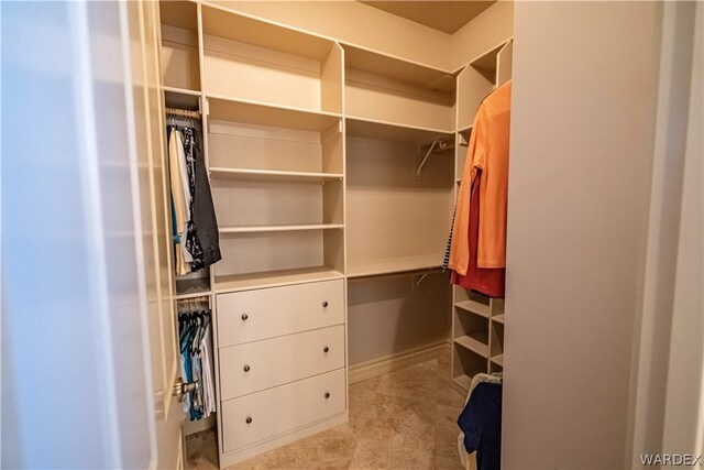 view of walk in closet