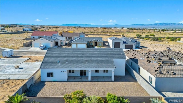 aerial view with a residential view and a mountain view