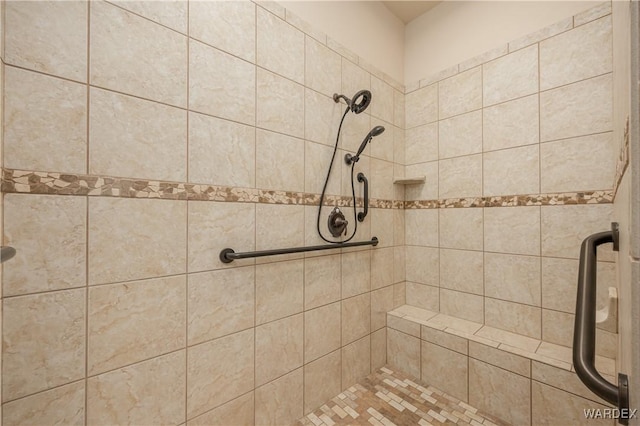 full bathroom with a shower stall