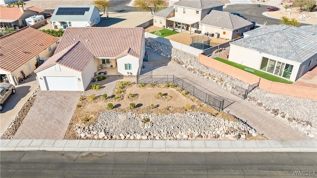 drone / aerial view with a residential view