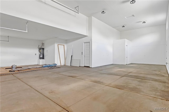 garage featuring electric water heater