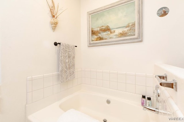 full bathroom featuring a garden tub