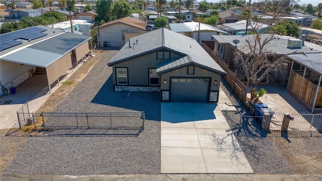 aerial view with a residential view