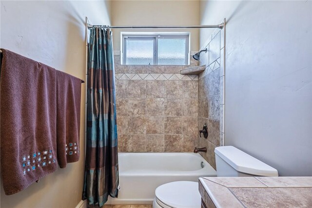 10726 S Shimmering Way, Mohave Valley, AZ 86440 - full bathroom with shower / bath combo with shower curtain, vanity, and tile patterned flooring