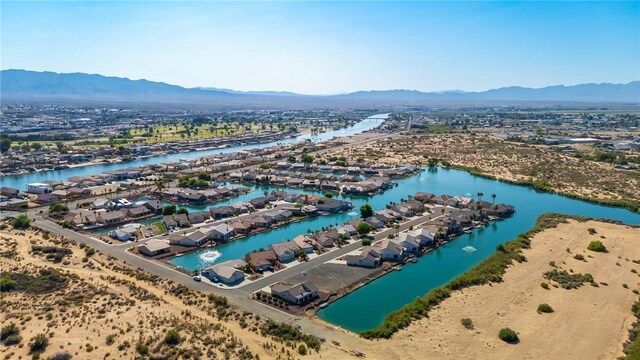 10726 S Shimmering Way, Mohave Valley, AZ 86440 - aerial perspective of suburban area with a water and mountain view