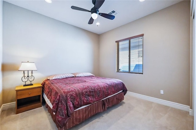 10726 S Shimmering Way, Mohave Valley, AZ 86440 - carpeted bedroom featuring recessed lighting and a ceiling fan