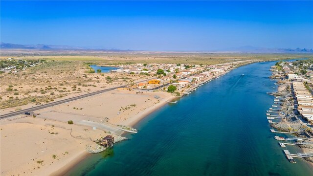 10726 S Shimmering Way, Mohave Valley, AZ 86440 - drone / aerial view of a water and mountain view