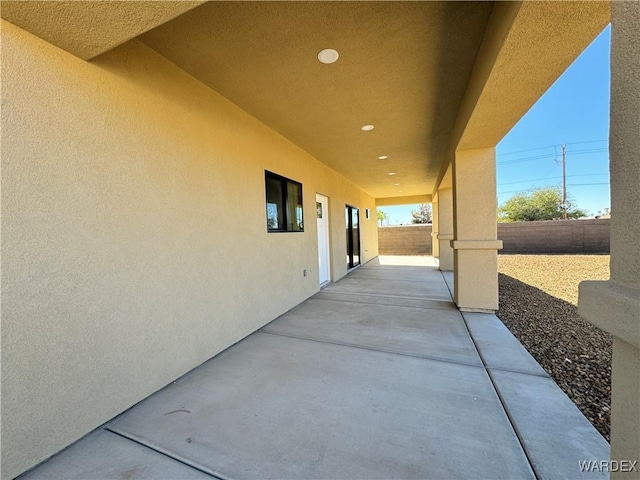 view of patio featuring a fenced backyard