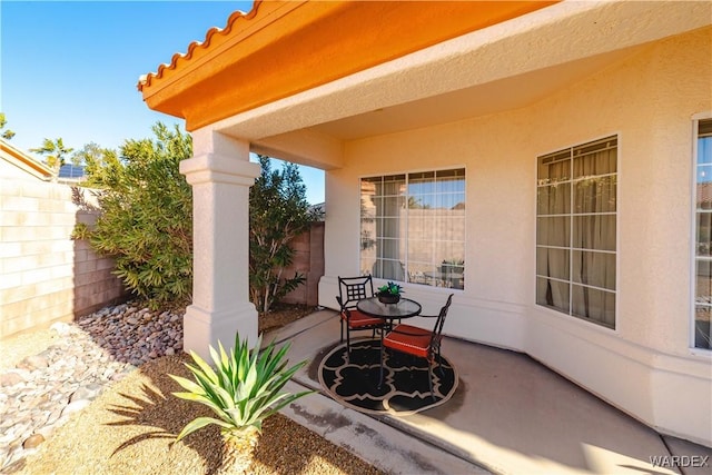 view of patio with fence