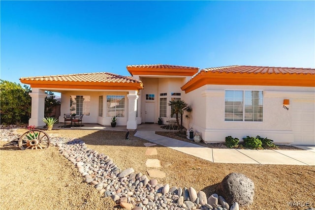 view of front of house with stucco siding