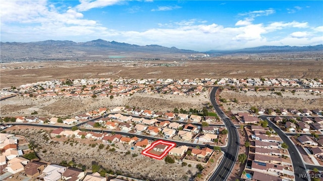 aerial view with a residential view and a mountain view