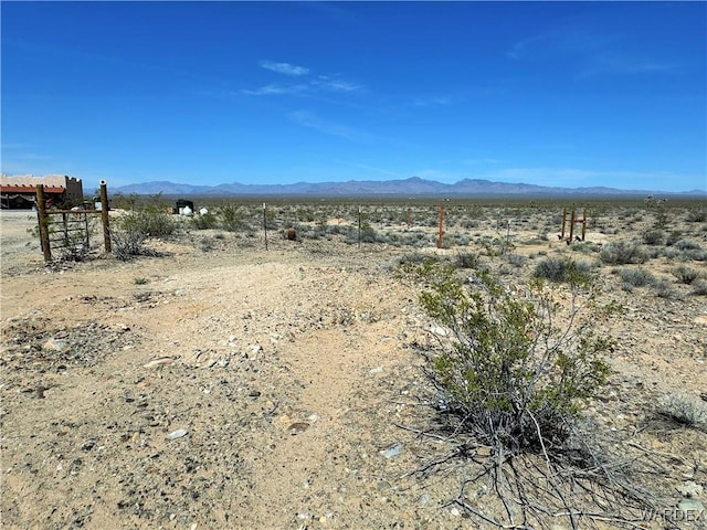 view of mountain feature with a rural view and a desert view