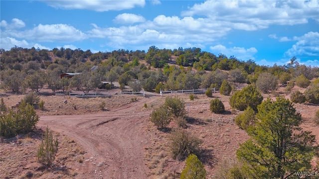 birds eye view of property featuring a rural view