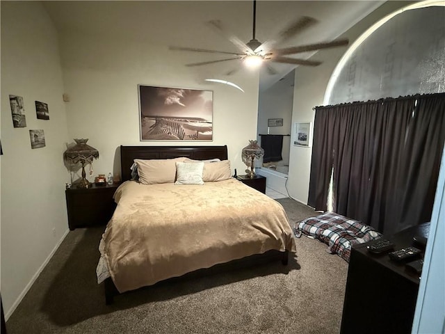 3483 Via Los Pozos, Bullhead City, AZ 86442 - carpeted bedroom featuring a ceiling fan and baseboards