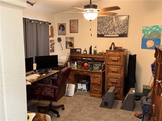 3483 Via Los Pozos, Bullhead City, AZ 86442 - home office featuring carpet flooring and a ceiling fan