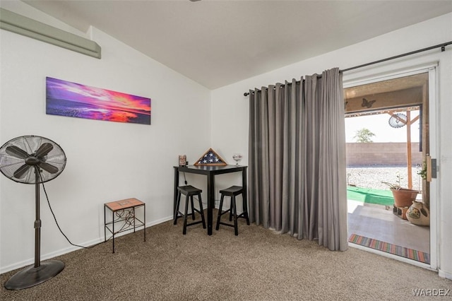 4804 S Baronsgate Way, Fort Mohave, AZ 86426 - miscellaneous room with baseboards, carpet, and lofted ceiling