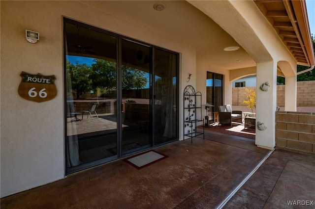 view of patio with fence