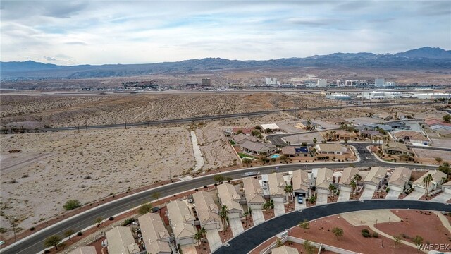 bird's eye view featuring a residential view and a mountain view