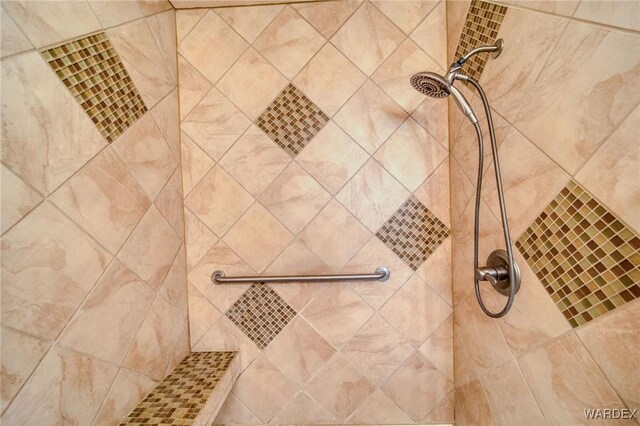 room details with tiled shower