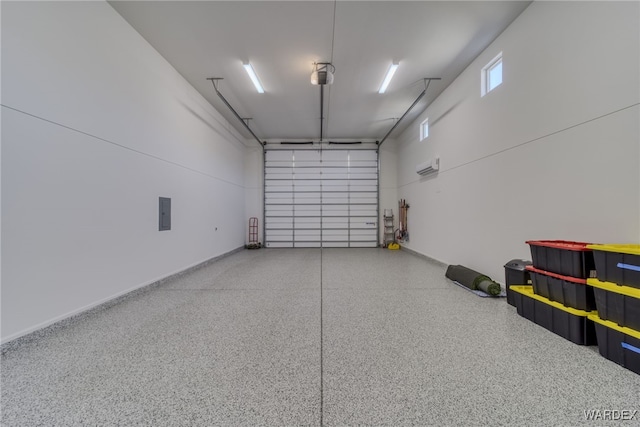 garage with a wall unit AC