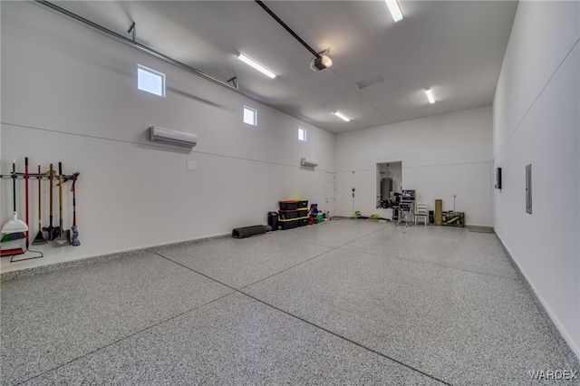 garage with a wall unit AC