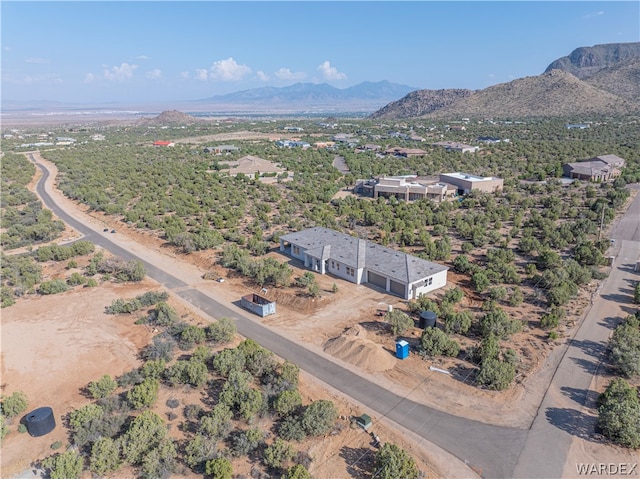 drone / aerial view with a mountain view