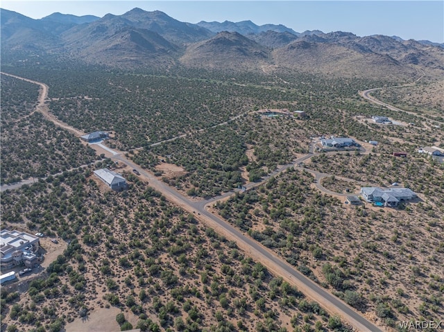 aerial view with a mountain view