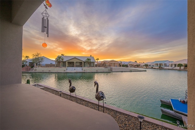 view of water feature featuring a residential view