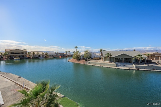 property view of water with a residential view