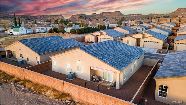 aerial view with a residential view and a mountain view