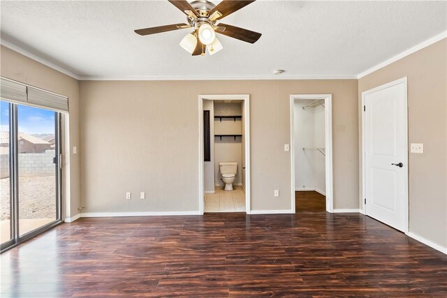 3741 June St, Bullhead City, AZ 86442 - unfurnished bedroom with access to outside, wood finished floors, ornamental molding, ensuite bathroom, and baseboards