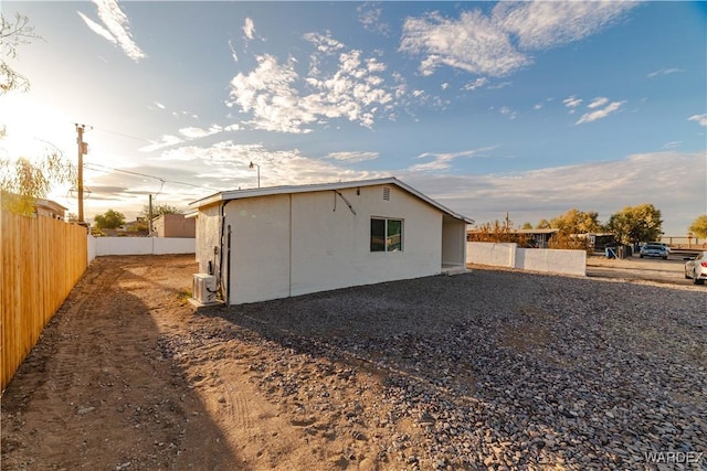 view of outbuilding with a fenced backyard