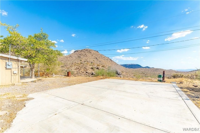 exterior space with a mountain view