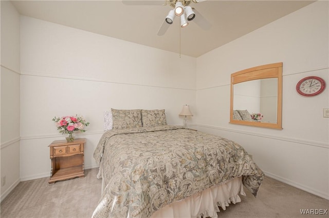 bedroom featuring carpet floors and a ceiling fan