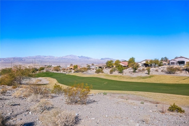 view of mountain feature with golf course view