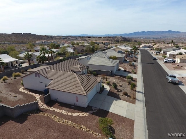 aerial view with a residential view and a mountain view